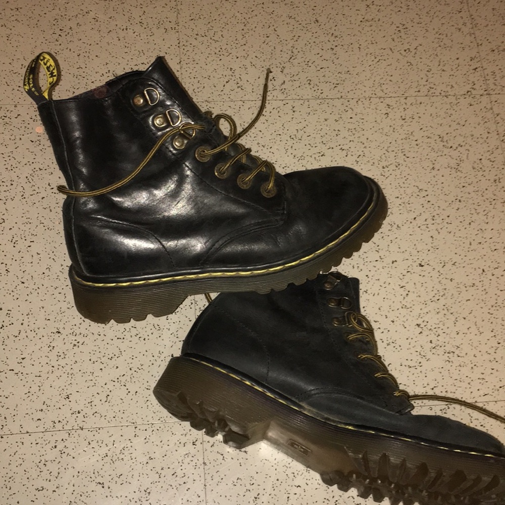 Black Dr. Martens with bounding soles boots